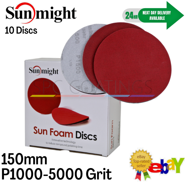 Foam Finishing Sanding Discs Sunmight™ 10X 150mm for Polishing, Fine Finishing - Image 2