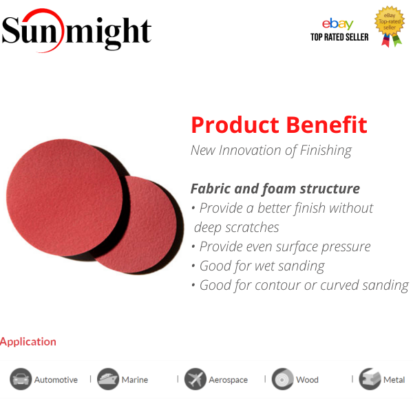 Foam Finishing Sanding Discs Sunmight™ 10X 150mm for Polishing, Fine Finishing - Image 4
