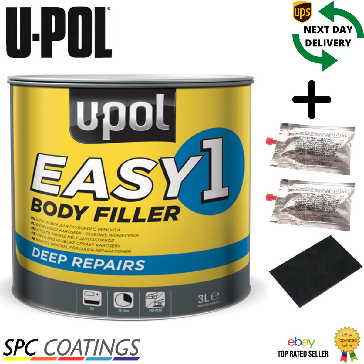 U-pol Easy 1 One Car Body Filler 3L Upol Easysand Bodyfiller* Next