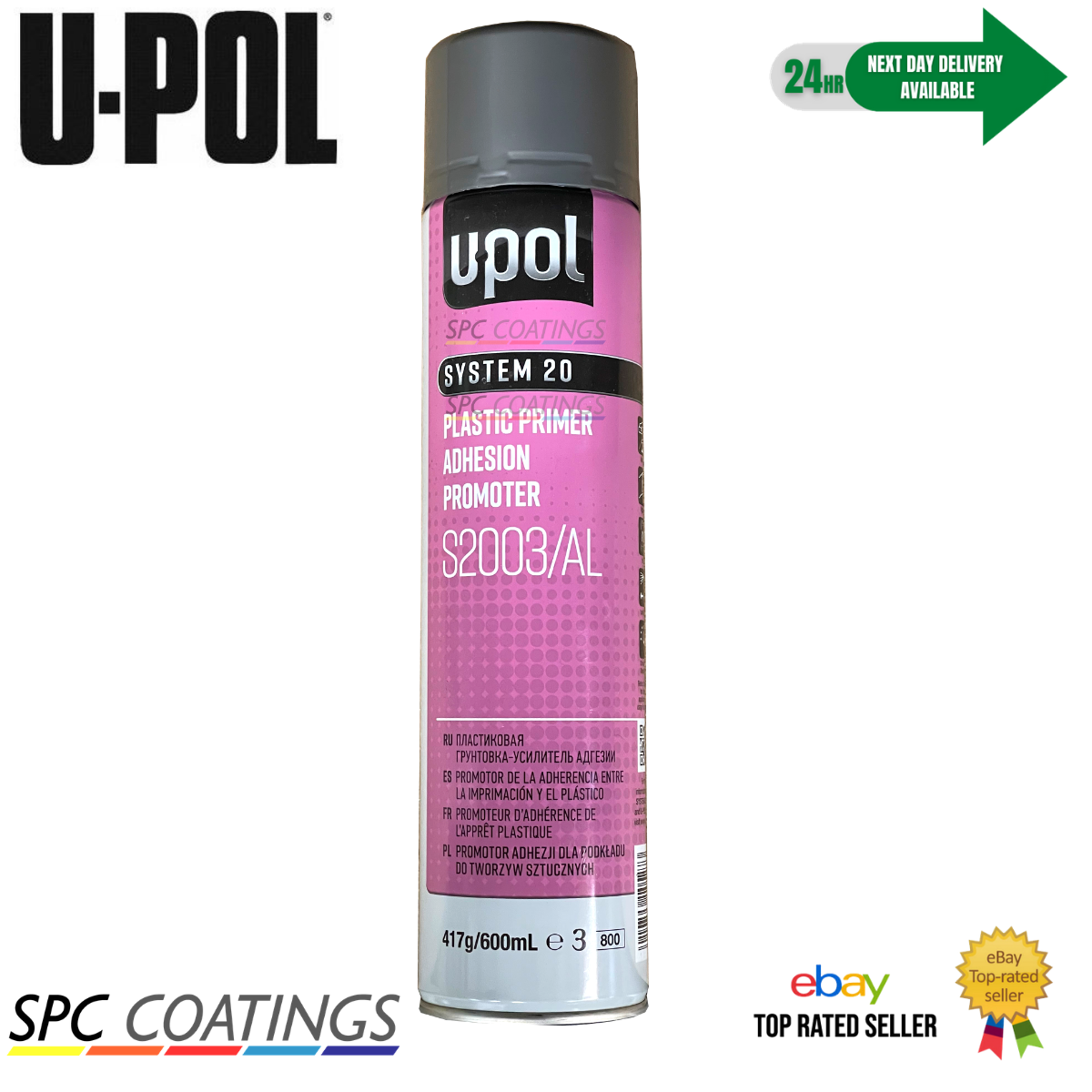 UPOL Plastic Primer 450ml Aerosol Clear Fast Drying 1k U-POL S2003/AL – SPC  Coatings