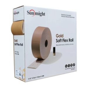 Flexible Foam Sanding Pads Disposable Softflex Roll Backed Sanding Pads 114mmx25m Sunmight Gold