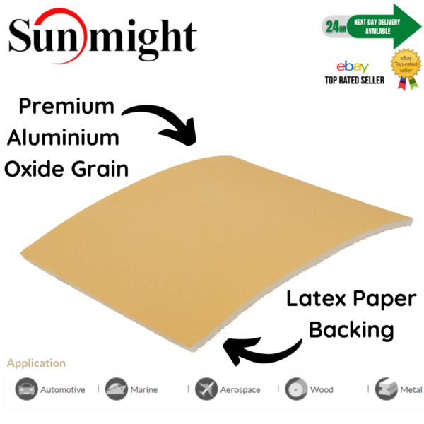 Flexible Foam Sanding Pads Disposable Softflex Roll Backed Sanding Pads 114mmx25m Sunmight Gold - Image 3