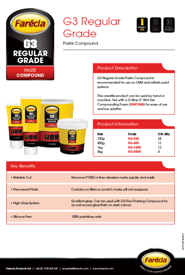 G3 1000 Farecla Regular Rubbing Abrasive Compound / Cutting Paste 1kg CAR Polish / Scratch Removal Paste - Image 5