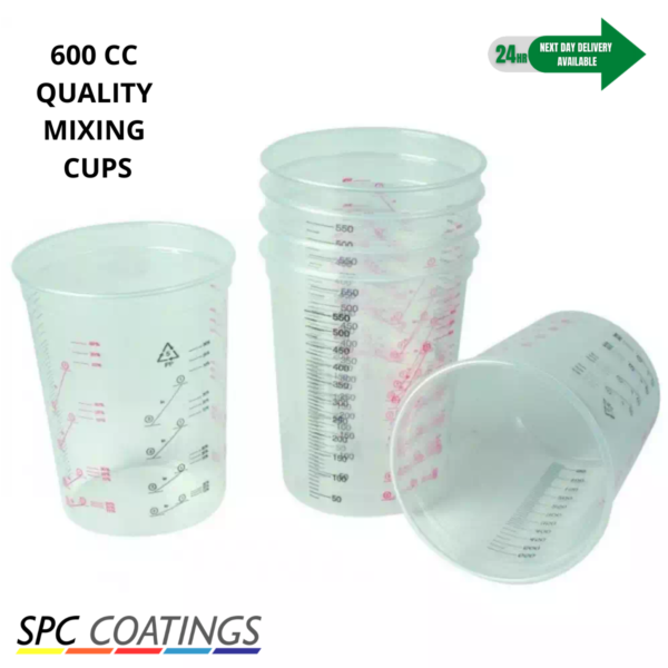 Paint Mixing Cups Plastic 600ml / 600cc x50 Sleeve Solvent resistant & Calibrated - Image 6