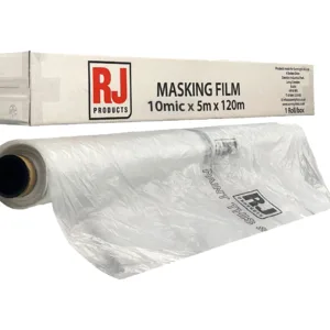 Masking Film Clear 5m x 120m - Boxed Anti-Static Polythene Sheeting Poly Mask Roll RJ PRODUCTS Cover plastic Sheet roll