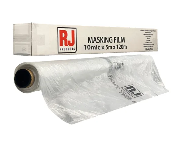 Masking Film Clear 5m x 120m - Boxed Anti-Static Polythene Sheeting Poly Mask Roll RJ PRODUCTS Cover plastic Sheet roll