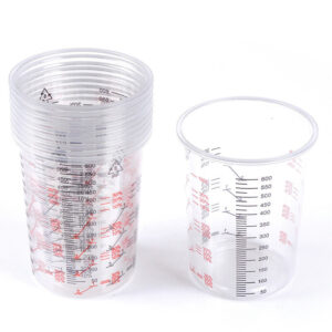 Paint Mixing Cups Plastic 600ml / 600cc x50 Sleeve Solvent resistant & Calibrated