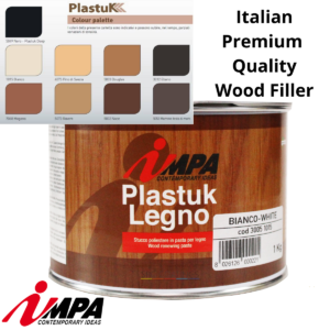 Wood Filler WHITE 1kg + 30g Hardener 2 Part Premium Quality Italian PlastUK IMPA