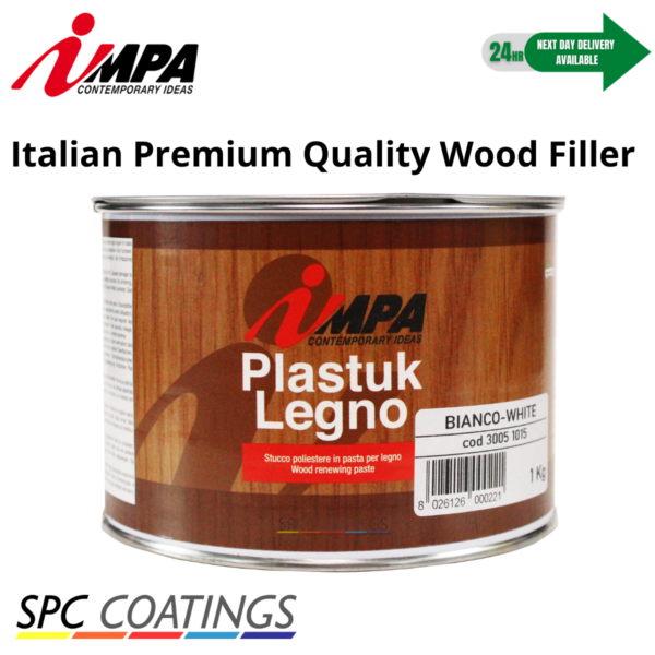 Wood Filler WHITE 1kg + 30g Hardener 2 Part Premium Quality Italian PlastUK IMPA - Image 2