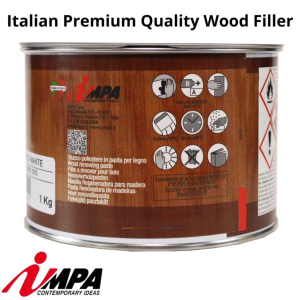Wood Filler WHITE 1kg + 30g Hardener 2 Part Premium Quality Italian PlastUK IMPA - Image 5