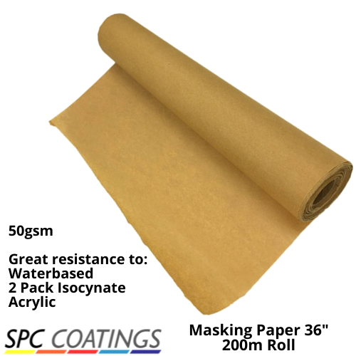 Masking Paper Brown 36″ Wide 200m Roll for Body Shop, Joinery, DIY Repair  50GSM – SPC Coatings