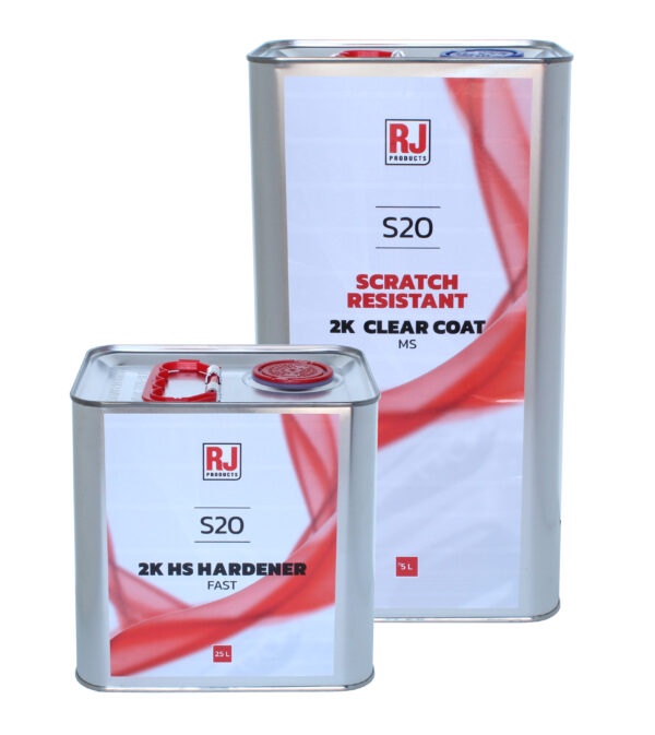 2K Clear Coat KIT Automotive Refinish Quality LACQUER S20 SCRATCH RESISTANT 2K + FAST HARDENER RJ PRODUCTS - Image 2