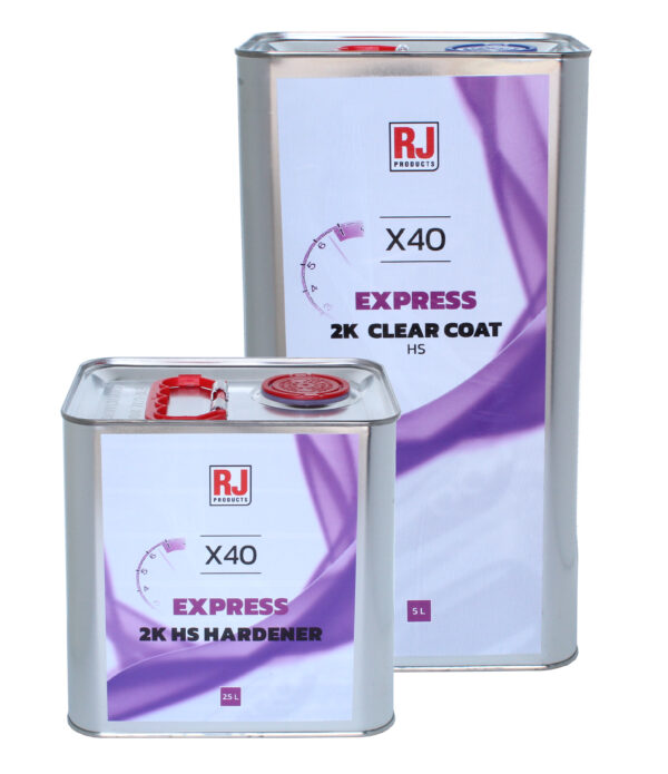 2K Clear Coat KIT Automotive Refinish Quality LACQUER X40 EXPRESS HS 2K + FAST HARDENER RJ PRODUCTS - Image 2