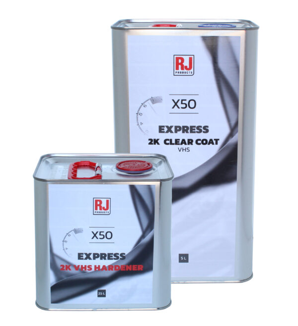 2K Clear Coat KIT Automotive Refinish Quality LACQUER X50 EXPRESS 2K VHS + FAST HARDENER RJ PRODUCTS - Image 2