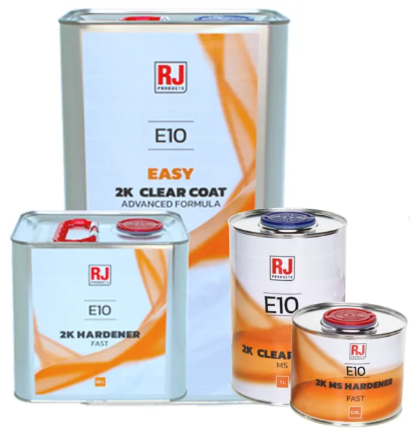 2K Clear Coat KIT Automotive Refinish Quality LACQUER E10 MS EASY 2K + FAST HARDENER RJ PRODUCTS
