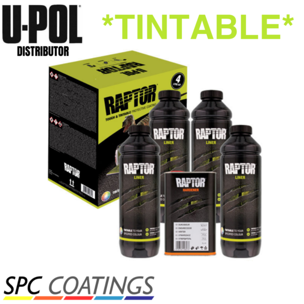 RAPTOR TINTABLE UPOL 4L KIT Bed Liner TOUGH COATING U-POL NEW - Image 2