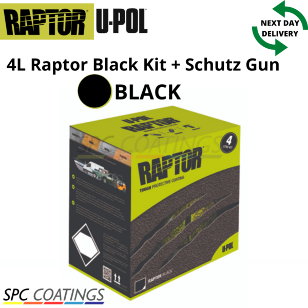 RAPTOR BLACK UPOL 4L KIT Bed Liner TOUGH COATING U-POL NEW - Image 2