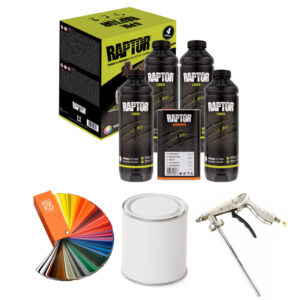 RAPTOR Tintable 3.8l KIT (4 Bottles) UPOL + SHUTZ GUN + PAINT 500ml BUNDLE