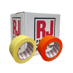 Masking TAPE BOX Yellow - Orange - RJ PRODUCTS 1" / 1.5" / 2" Highest Quality for Automotive / Joinery