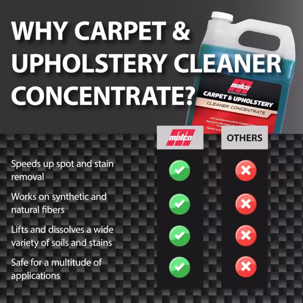 Malco Carpet & Upholstery CLEANER CONCENTRATE 3.785L 101801 Remove Soils & Stain - Image 8