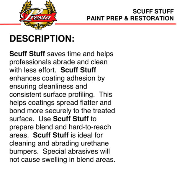 Presta Scuff Stuff Ultimate Surface Preparation Paint Prep & Restoration 946ml 131732 - Image 4