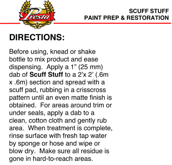 Presta Scuff Stuff Ultimate Surface Preparation Paint Prep & Restoration 946ml 131732 - Image 5