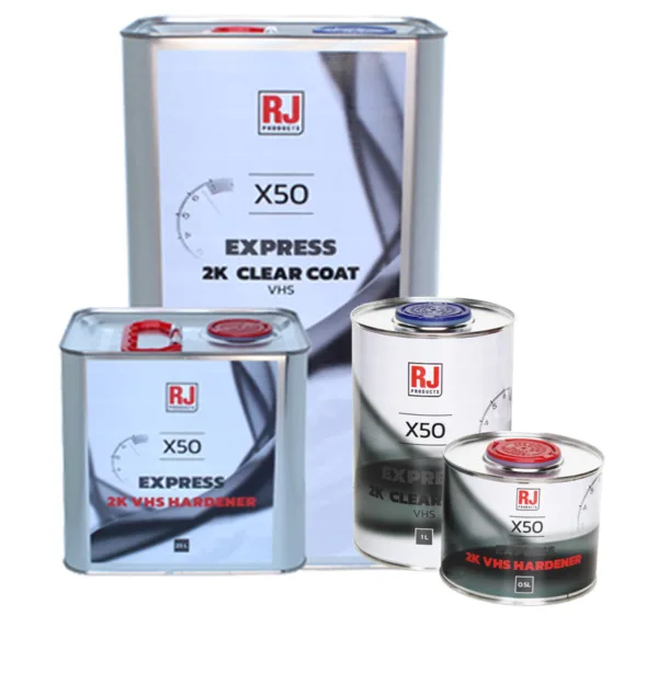 SPC Coatings | 2K Clear Coat KIT Automotive Refinish Quality LACQUER X50 EXPRESS 2K VHS + FAST HARDENER RJ PRODUCTS