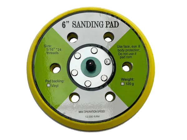 BACKING PAD YELLOW 150MM 15/H Hook & Loop RJ